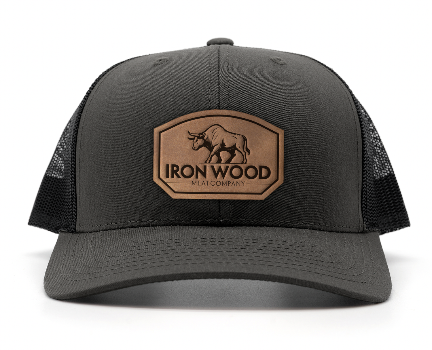 Iron Wood Premium Trucker Hat Charcoal Gray / Black