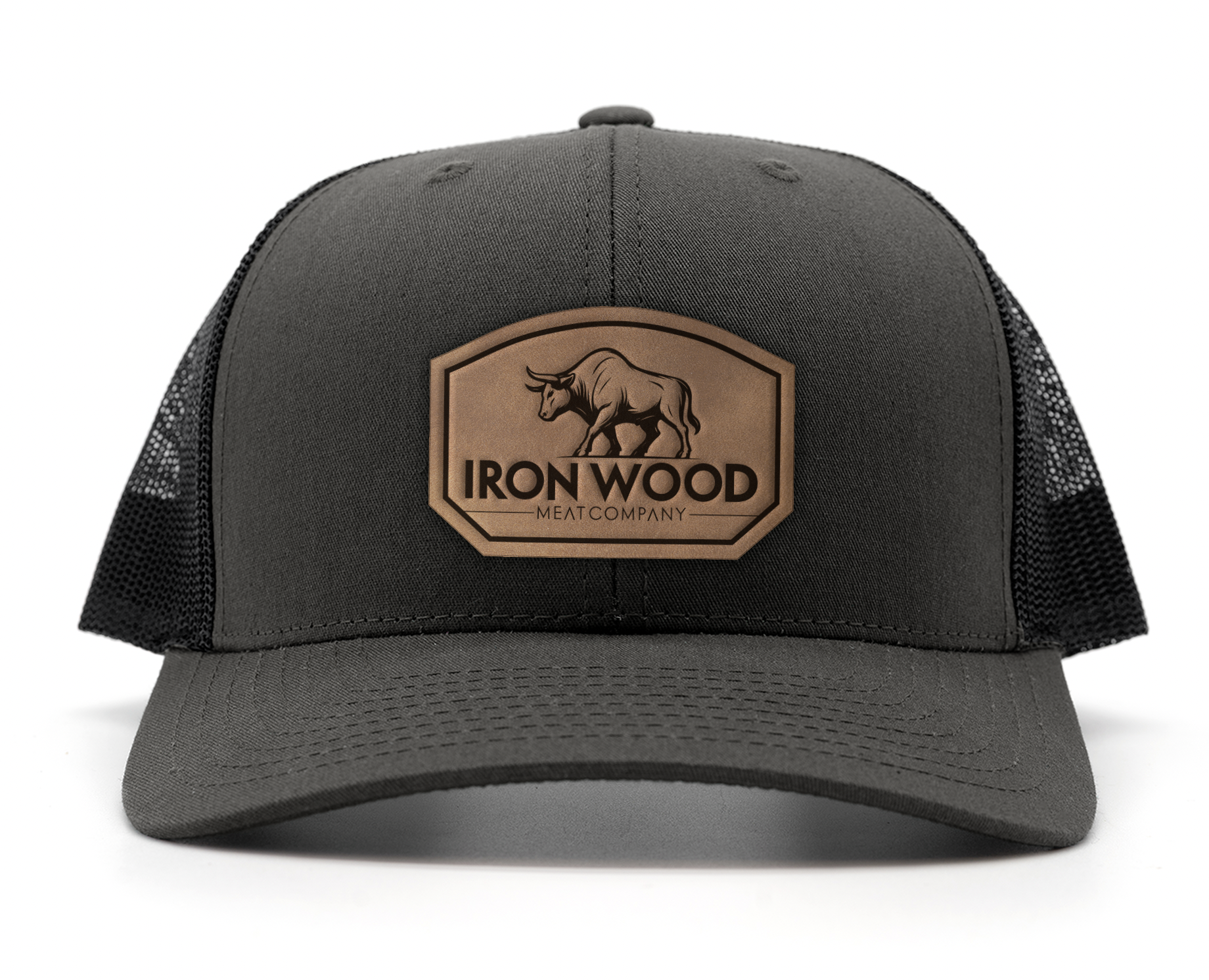 Iron Wood Premium Trucker Hat Charcoal Gray / Black