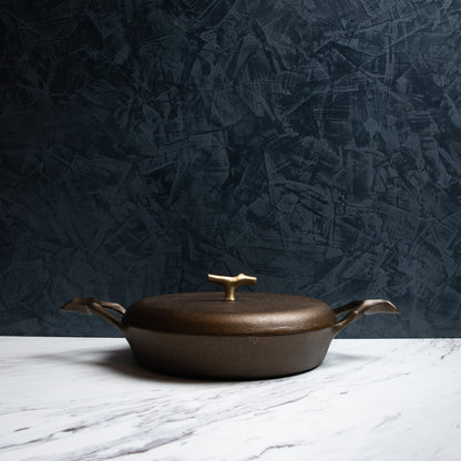 Iron Wood Ranch 12" Cast Iron Braising Pan with Lid