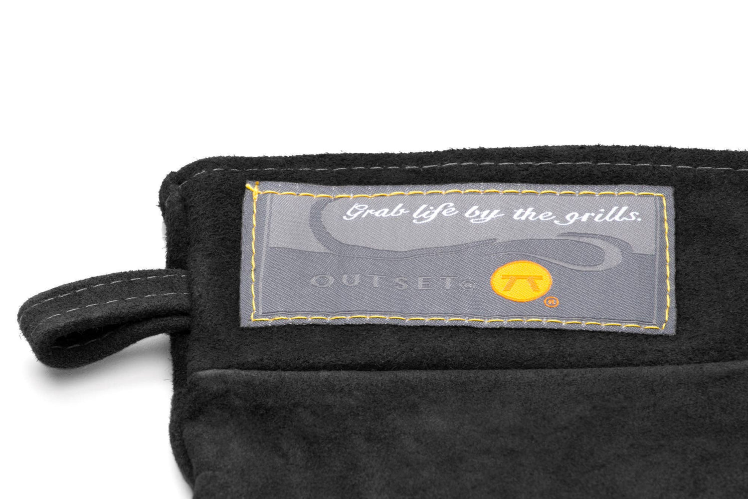 Outset Black Leather Grill Mitt, 8.5” x 17”