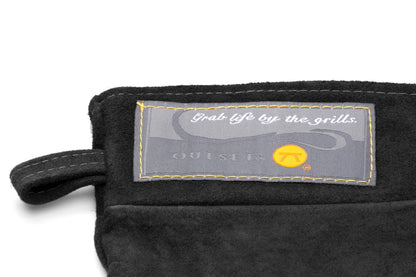 Outset Black Leather Grill Mitt, 8.5” x 17”