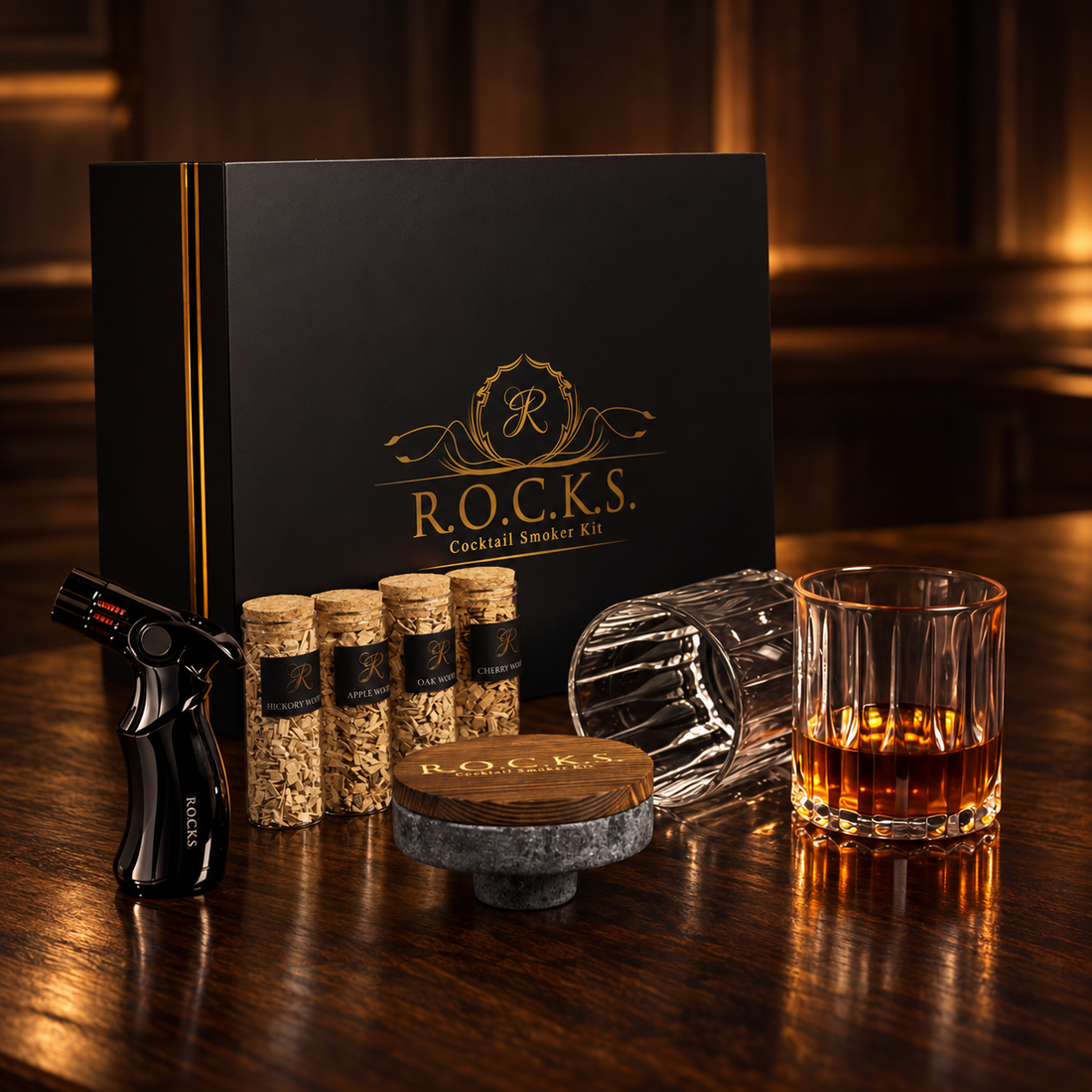 ROCKS Whiskey &amp; Cocktail Smoker Gift Set