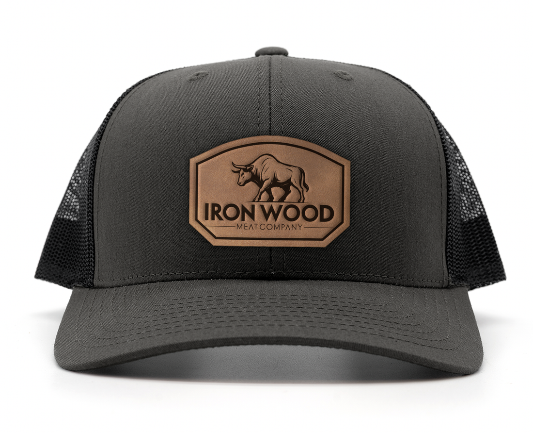 Iron Wood Premium Trucker Hat Charcoal Gray / Black