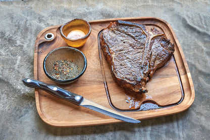 Ironwood Fort Worth Steak Plate, Acacia Wood, 11" x 13"