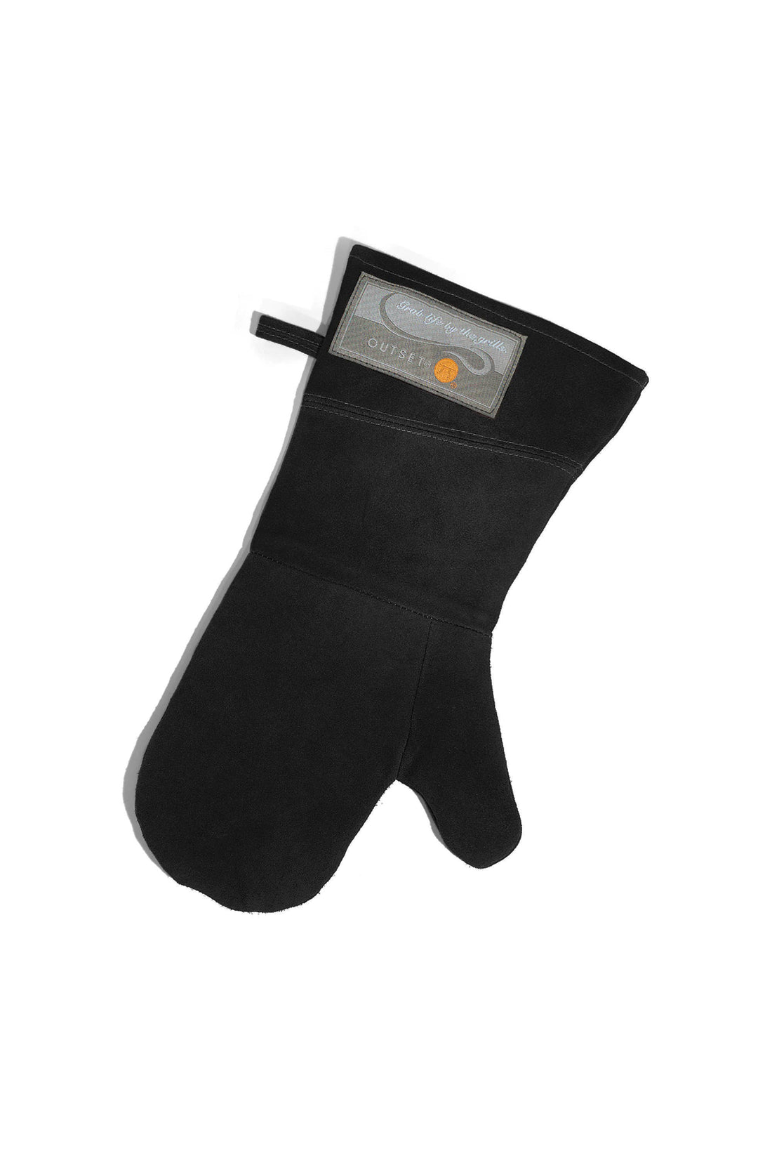 Outset Black Leather Grill Mitt, 8.5” x 17”