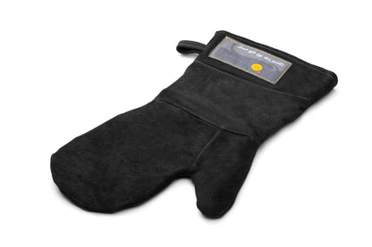 Outset Black Leather Grill Mitt, 8.5” x 17”
