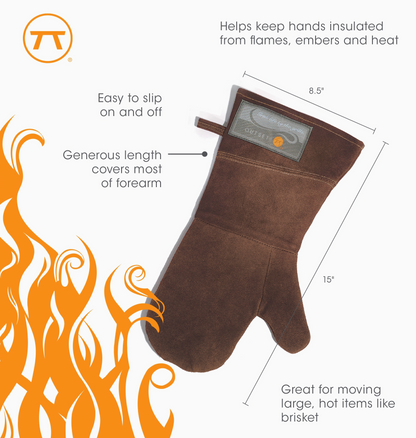 Iron Wood Ranch Black Leather Grill Mitt