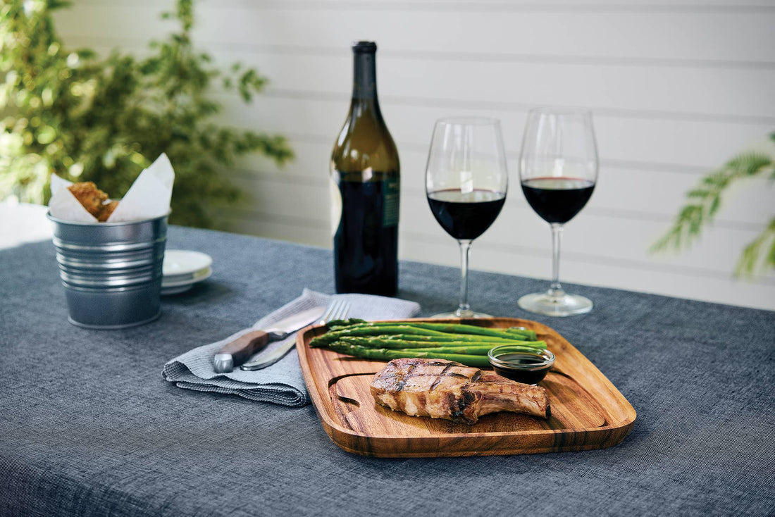 Ironwood Fort Worth Steak Plate, Acacia Wood, 11" x 13"