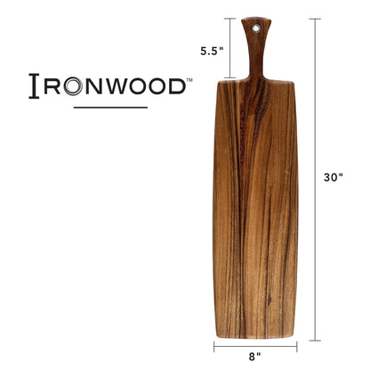 Ironwood Gourmet Rectangular Paddleboard, Acacia, 30" x 8"