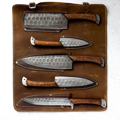 Iron Wood Reserve Damascus Chef Knife Set